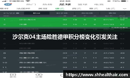 沙尔克04主场险胜德甲积分榜变化引发关注